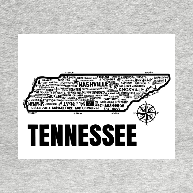 Tennessee Map by fiberandgloss